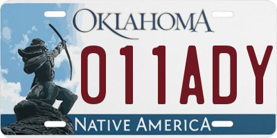 OK license plate 011ADY