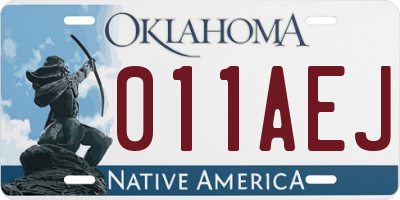 OK license plate 011AEJ