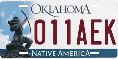 OK license plate 011AEK