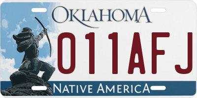 OK license plate 011AFJ