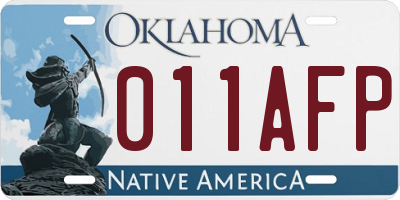OK license plate 011AFP