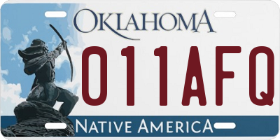 OK license plate 011AFQ