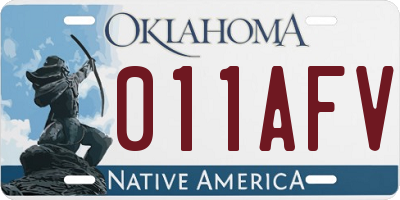 OK license plate 011AFV