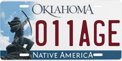 OK license plate 011AGE