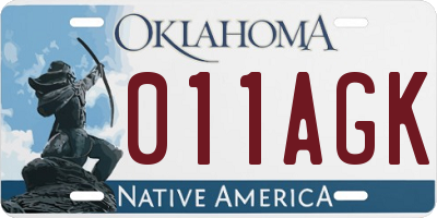 OK license plate 011AGK