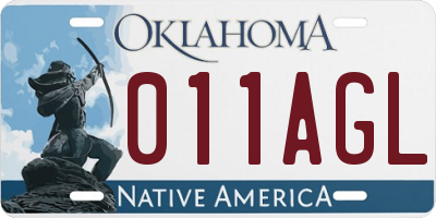 OK license plate 011AGL