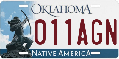 OK license plate 011AGN