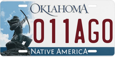 OK license plate 011AGO