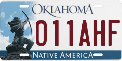 OK license plate 011AHF