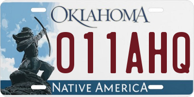 OK license plate 011AHQ