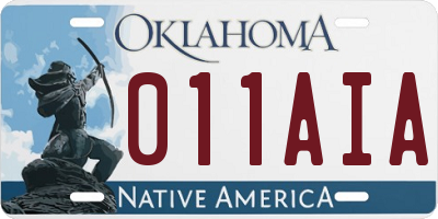 OK license plate 011AIA