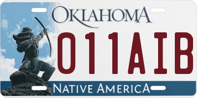OK license plate 011AIB