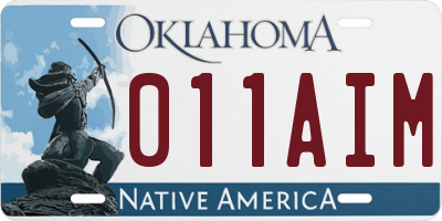 OK license plate 011AIM