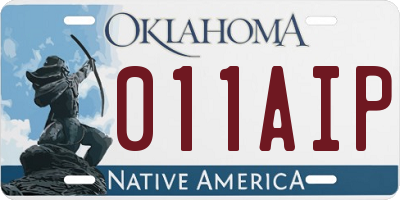 OK license plate 011AIP