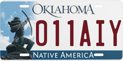OK license plate 011AIY