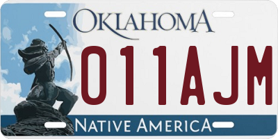 OK license plate 011AJM