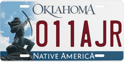 OK license plate 011AJR
