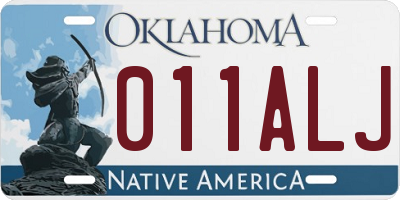 OK license plate 011ALJ