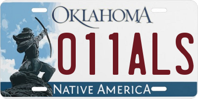 OK license plate 011ALS