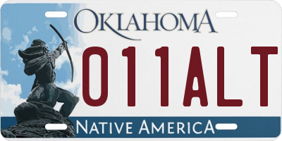 OK license plate 011ALT
