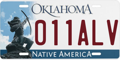 OK license plate 011ALV