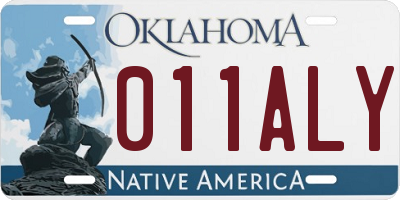 OK license plate 011ALY