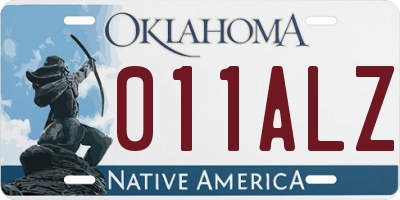 OK license plate 011ALZ
