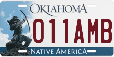 OK license plate 011AMB