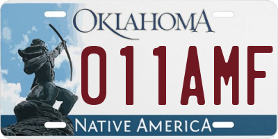 OK license plate 011AMF