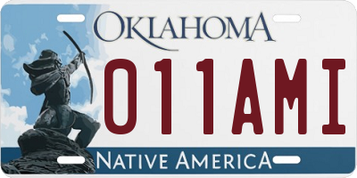 OK license plate 011AMI