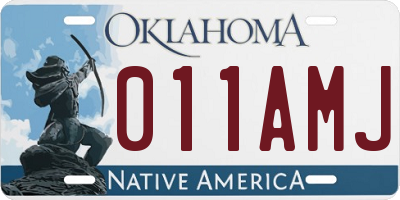 OK license plate 011AMJ
