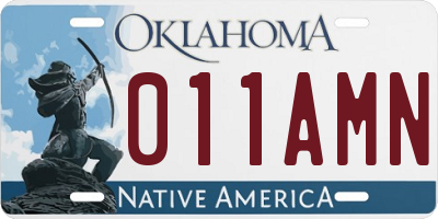 OK license plate 011AMN
