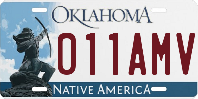 OK license plate 011AMV