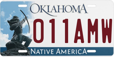 OK license plate 011AMW