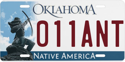 OK license plate 011ANT