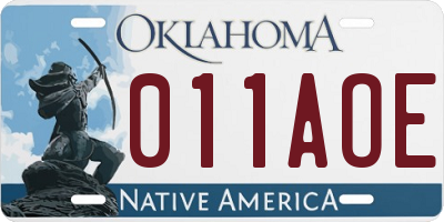 OK license plate 011AOE