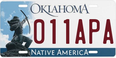 OK license plate 011APA