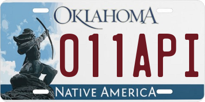 OK license plate 011API