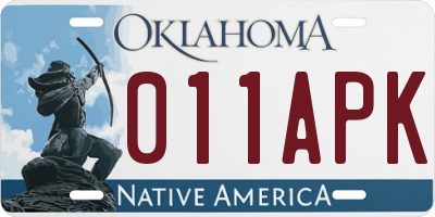 OK license plate 011APK