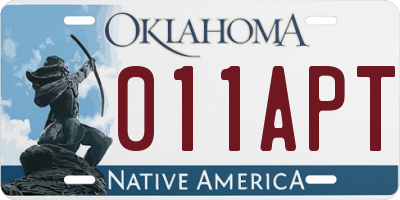 OK license plate 011APT