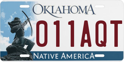 OK license plate 011AQT
