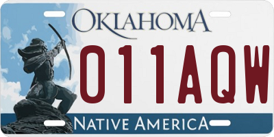 OK license plate 011AQW