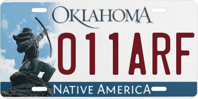 OK license plate 011ARF