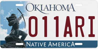 OK license plate 011ARI