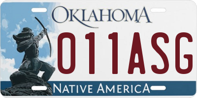 OK license plate 011ASG