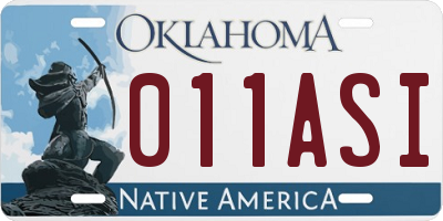 OK license plate 011ASI