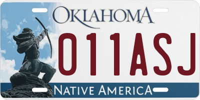 OK license plate 011ASJ