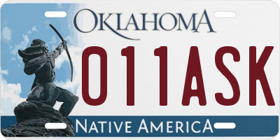 OK license plate 011ASK