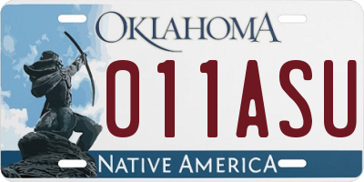 OK license plate 011ASU