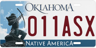 OK license plate 011ASX